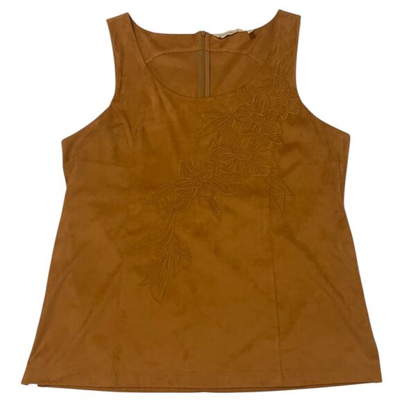 Soft Surroundings Constance Faux Suede Tank - Brown Sugar - XL - Picture 7 of 14